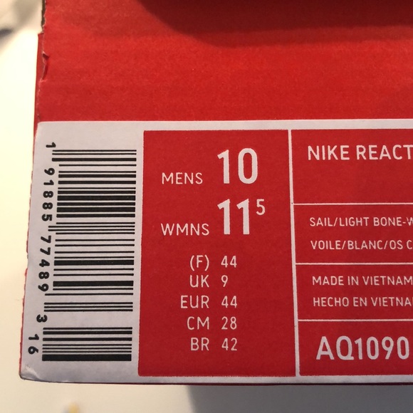 Nike React Element 87. Men 10. Brand new, never been worn. modele: AQ1090 100 - Picture 10 of 12